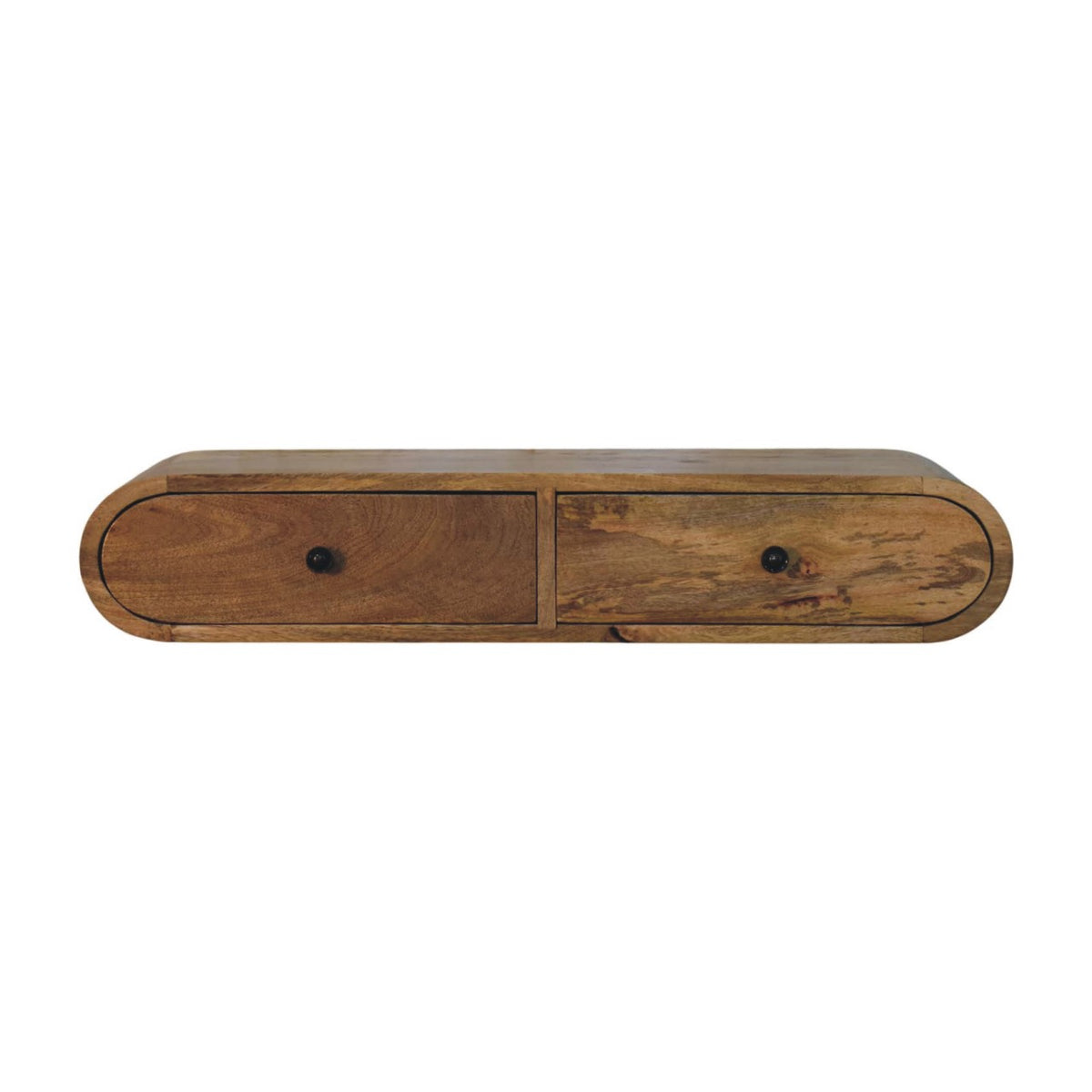Contour Wall Console Table, Solid Mango Wood, 2 Drawers