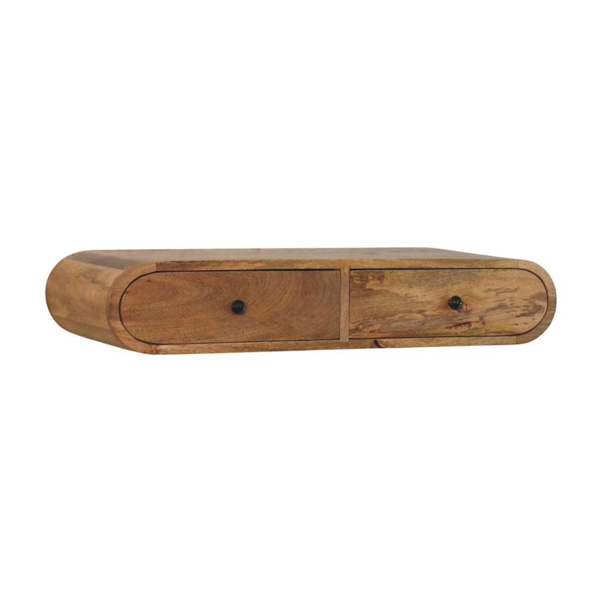 Contour Wall Console Table, Solid Mango Wood, 2 Drawers