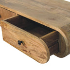 Contour Wall Console Table, Solid Mango Wood, 2 Drawers
