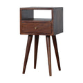 Space-Saving Solid Mango Wood Bedside Table – Cherry Finish, 1 Drawer
