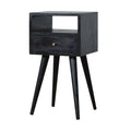 Contemporary Solid Mango Wood Bedside Table – Brown Finish, Drawer and Shelf Storage
