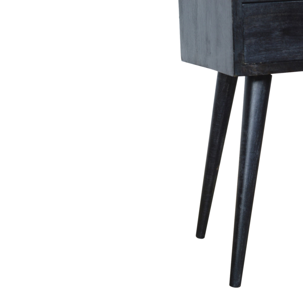 Contemporary Solid Mango Wood Bedside Table – Brown Finish, Drawer and Shelf Storage