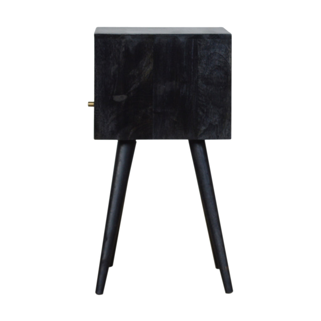 Contemporary Solid Mango Wood Bedside Table – Brown Finish, Drawer and Shelf Storage