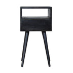 Contemporary Solid Mango Wood Bedside Table – Brown Finish, Drawer and Shelf Storage