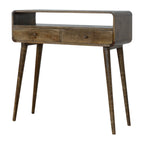 Handcrafted Solid Mango Wood Console Table – Grey Washed Finish, 2 Drawers