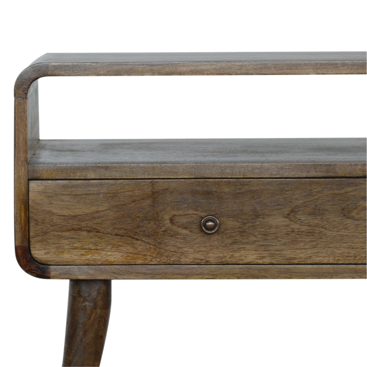 Handcrafted Solid Mango Wood Console Table – Grey Washed Finish, 2 Drawers
