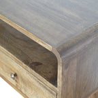 Handcrafted Solid Mango Wood Console Table – Grey Washed Finish, 2 Drawers