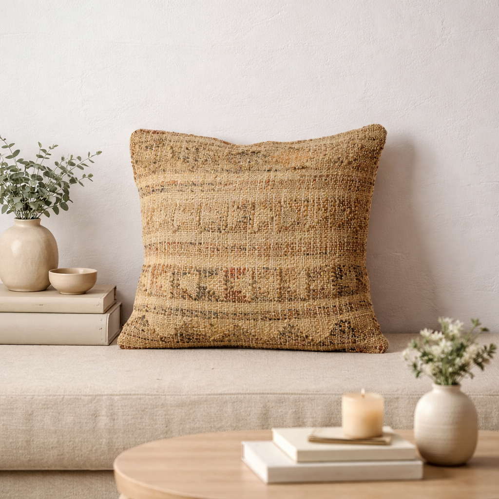 Natural Jute Woven Cushion with Filler 60x60cm