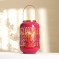 Round Metal Lantern with Scroll Cut-Outs