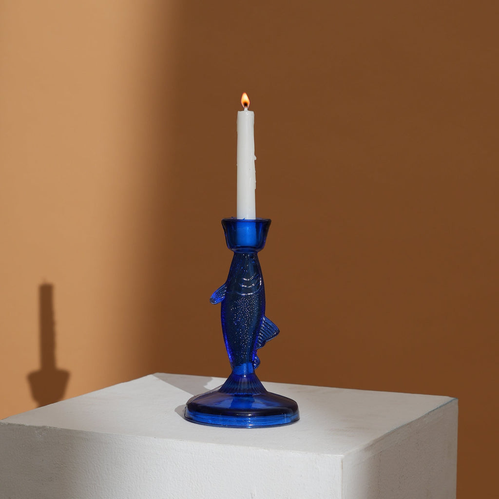Fish Candle Holder in Royal Blue, Coastal Decor