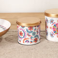 Small Round Enamel Storage Box with Lid