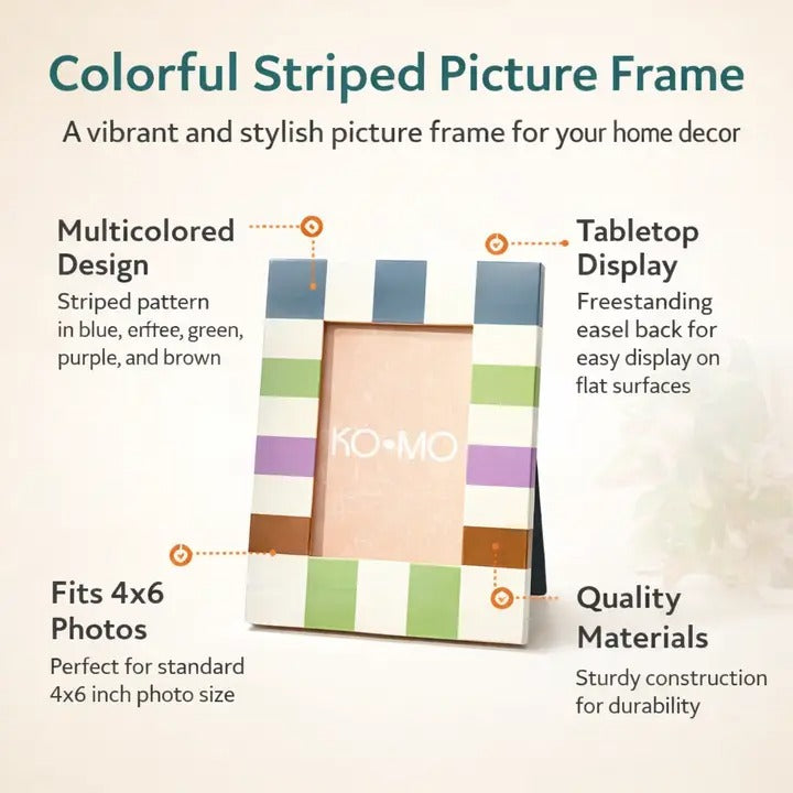 Checkered Resin Photo Frame 4x6 Inch Glossy