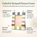 Checkered Resin Photo Frame 4x6 Inch Glossy