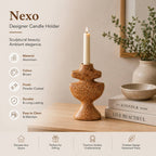 Modern Aluminium Candle Holder |Brown Sculptural Candlestick