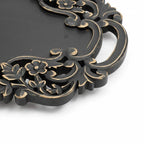 Black Adirondack Carved Wood Serving Tray with Handles