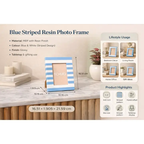 Blue Striped Resin Photo Frame 4x6 Inch