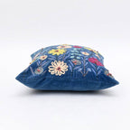 Cotton Cushion- Blue Velvet Design- 45x45 cm