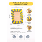 Yellow & Grey Scallop Resin Photo Frame 5x7 Inch