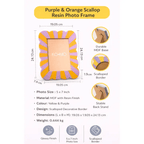 Purple & Orange Scallop Resin Photo Frame 5x7 Inch