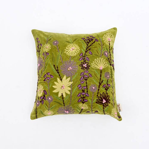 Velvet Cotton Cushion- Sea Green- 45x45 cm