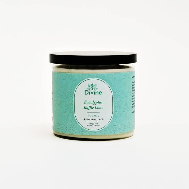 Eucalyptus & Kaffir Lime Triple Wick Glass Candle