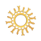 Hand-Carved Metallic Wood Sunburst Wall Mirror
