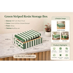 Green Striped Resin Storage Box Glossy MDF