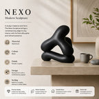Modern Abstract Aluminium Sculpture | Black Tabletop Decor