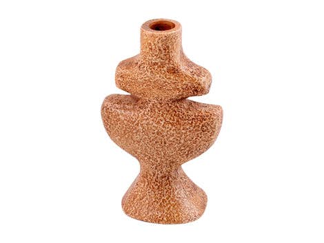 Modern Aluminium Candle Holder |Brown Sculptural Candlestick