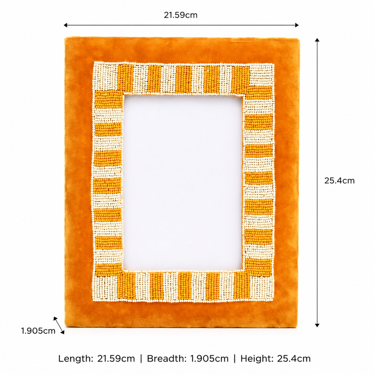 Sandstone Striped Photo Frame 5x7 Inch, Yellow & Beige