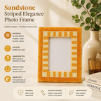 Sandstone Striped Photo Frame 5x7 Inch, Yellow & Beige