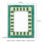 Sage Stripe Beaded Embroidered Photo Frame 5x7 Inch