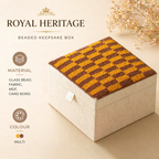 Royal Heritage Multi-Coloured Beaded Keepsake Box 5x5x3