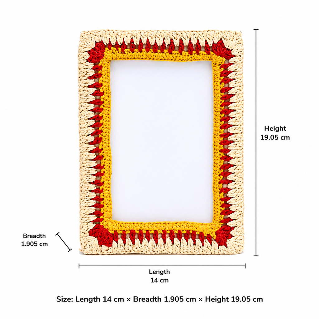 Golden Amber Beaded Photo Frame 4x6 Inch, Artisan