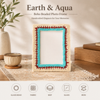 Earth & Aqua Boho Beaded Photo Frame 4x6 Inch