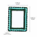 Sage Serenity Crochet Photo Frame 5x7 Inch, Green