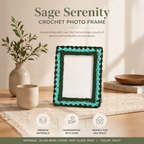 Sage Serenity Crochet Photo Frame 5x7 Inch, Green
