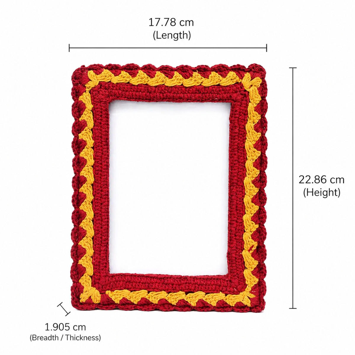 Amber Harvest Crochet Photo Frame 5x7 Inch, Orange