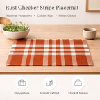 Rust Checker Stripe Polyester Placemat for Dining