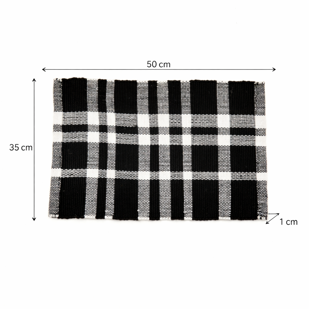 Charcoal Checker Polyester Placemat for Dining