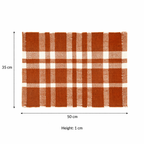 Rust Checker Stripe Polyester Placemat for Dining