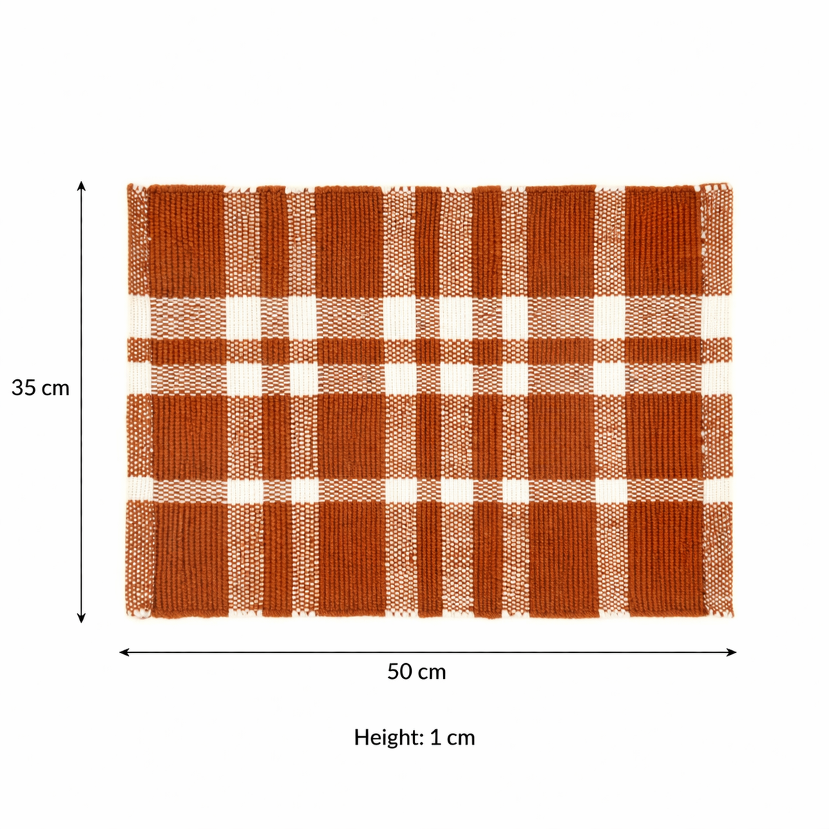 Rust Checker Stripe Polyester Placemat for Dining