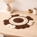 Brown Cotton Braided Round Placemat, Handcrafted