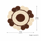 Brown Cotton Braided Round Placemat, Handcrafted