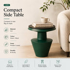 Compact Green Metal Side Table Modern Accent Décor