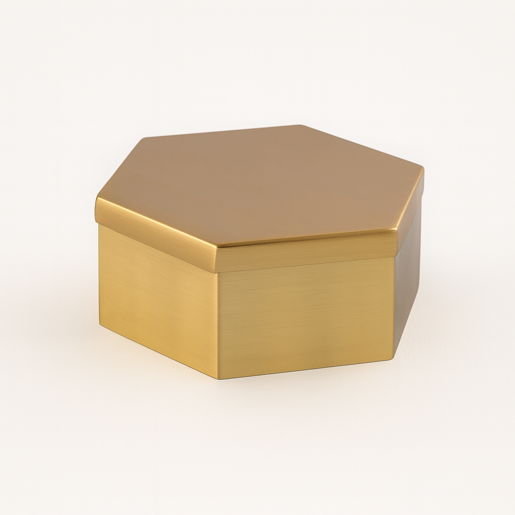 Gold Hexagon Iron Storage Box | Modern Decorative Organizer