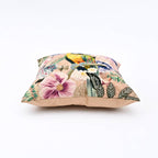 Tropical Parrot Floral Cushion- Cotton Embroidered 45x45cm