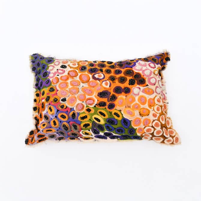 Printed Cotton Lumbar Cushion-  Abstract Design- 40x60 cm