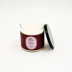 Mahogany & Teakwood Triple Wick Glass Candle