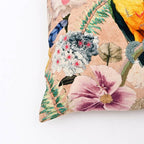 Tropical Parrot Floral Cushion- Cotton Embroidered 45x45cm